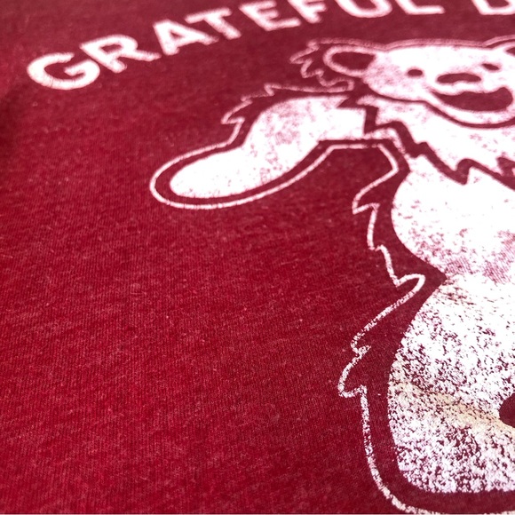 [vintage] Grateful Dead London, England 1990 Heather Red Distressed T-Shirt - Picture 9 of 12
